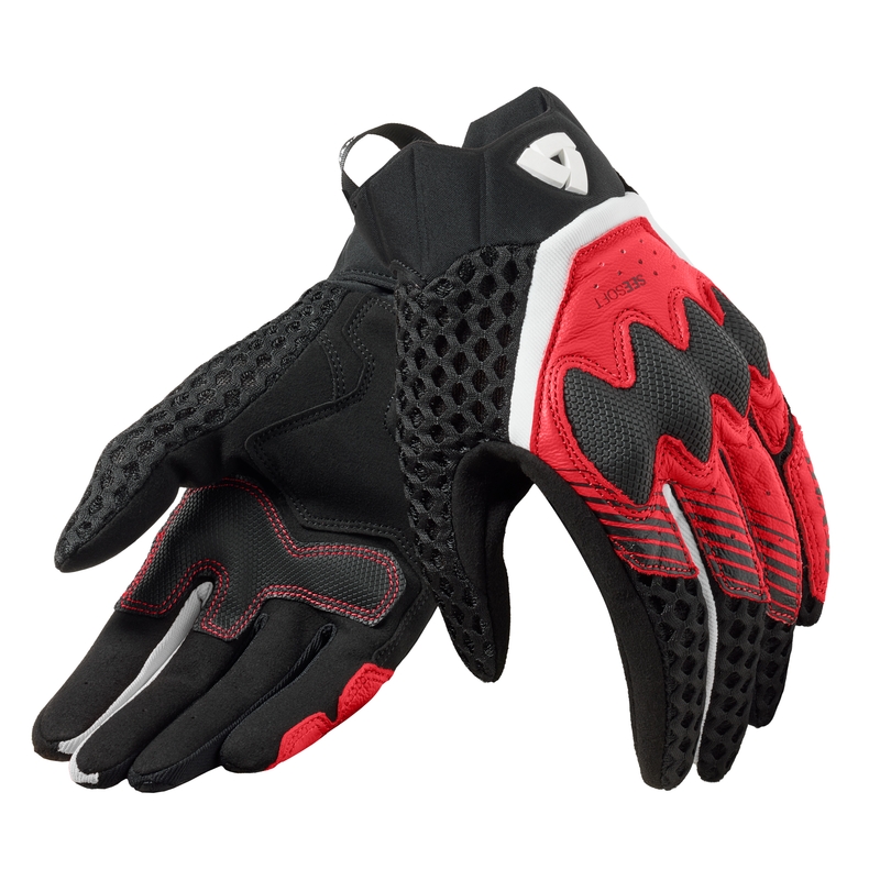 Guanti da moto Revit Veloz da donna, nero e rosso