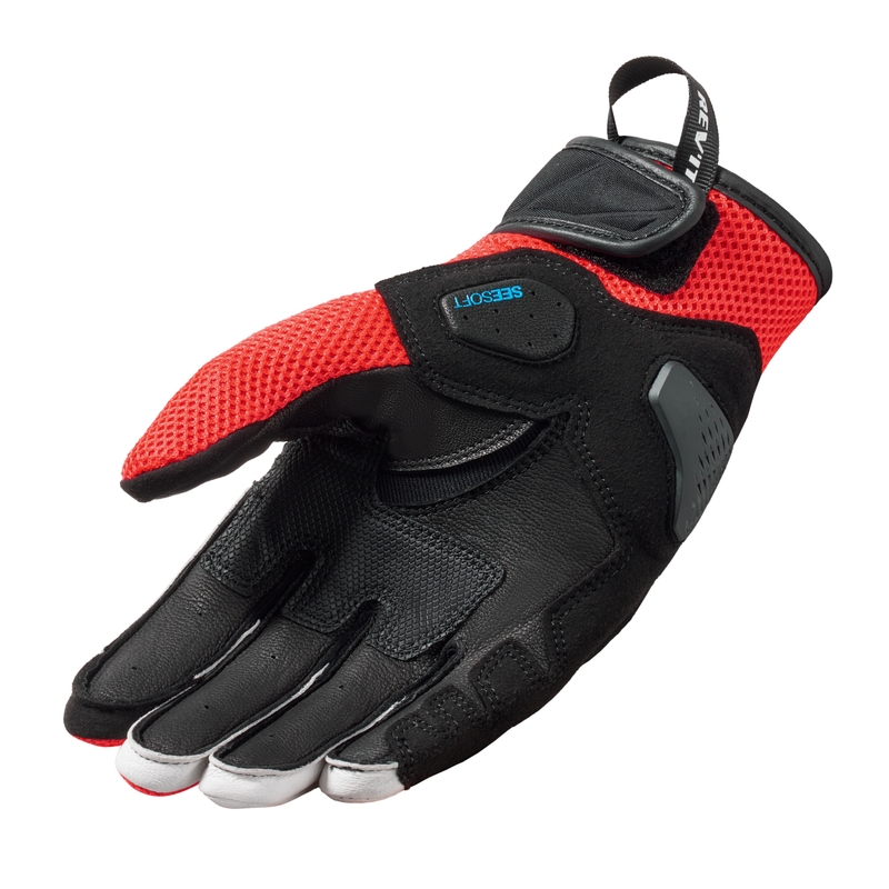 Guanti moto Revit Ritmo nero-rosso fluo