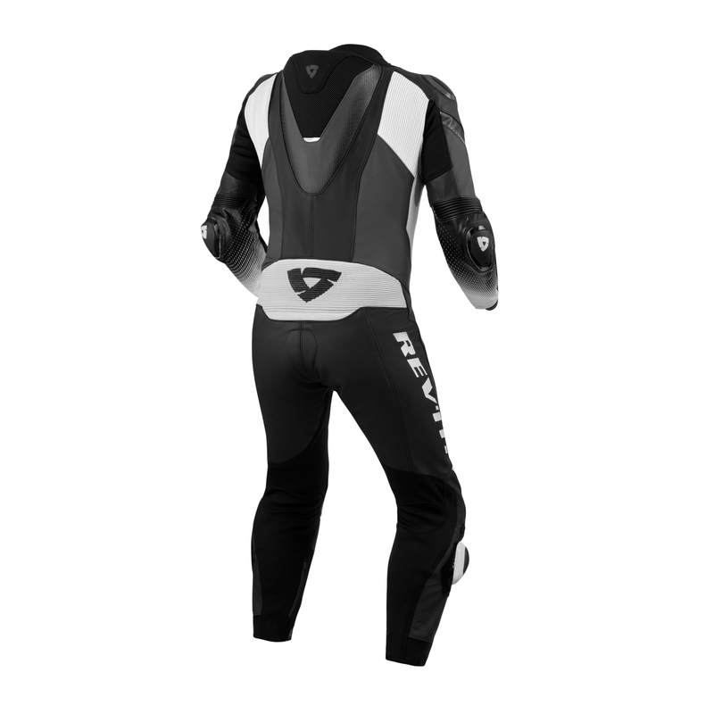 Tuta da moto bianca e nera Revit Control