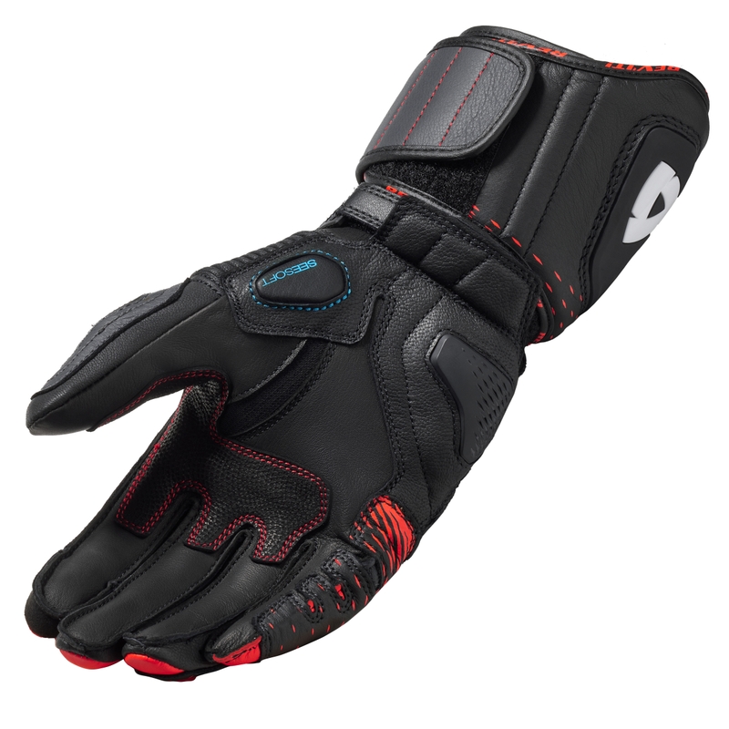 Guanti da moto Revit Control nero-rosso fluo