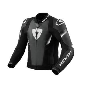 Giacca moto in pelle Revit Control nero-bianco