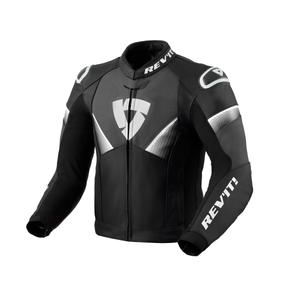 Giacca da moto in pelle Revit Argon 2 nero-bianco