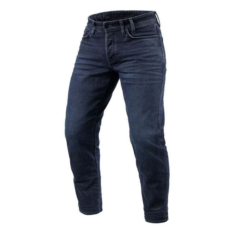 Jeans moto Revit Ortes TF lavati blu scuro-nero