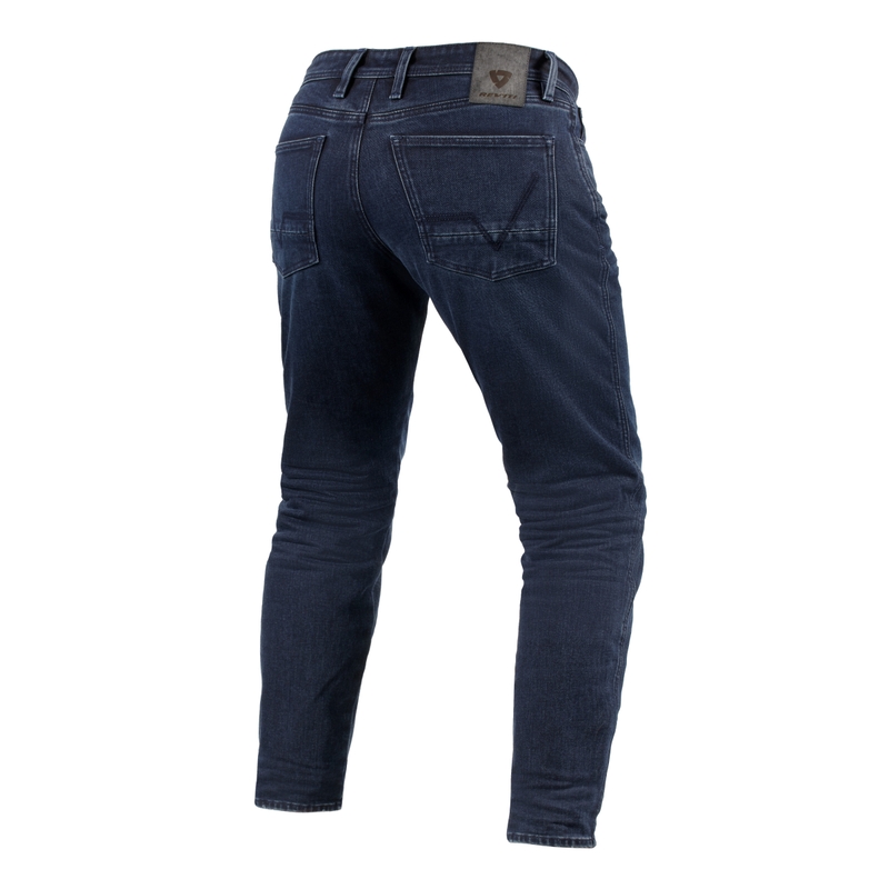 Jeans moto Revit Ortes TF lavati blu scuro-nero