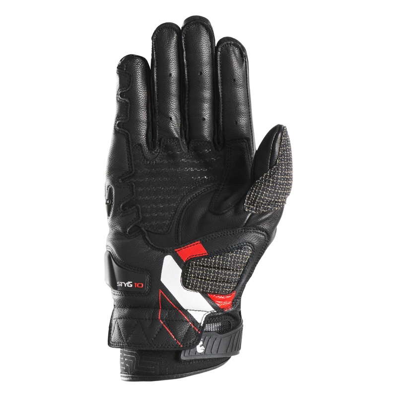 Guanti da moto Furygan STYG 10 nero-bianco-rosso