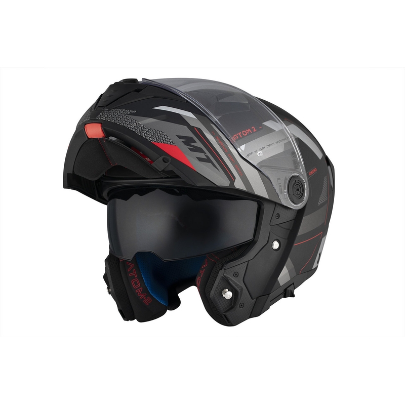 Casco moto MT ATOM 2 SV BAST D5 nero-grigio-bianco opaco