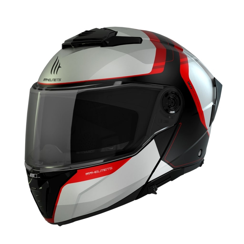 Casco moto MT ATOM 2 SV EMALLA B0 bianco-nero-rosso opaco
