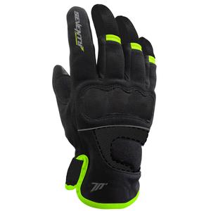 Guanti da moto da donna SEVENTY DEGREES SD-C45 nero-giallo fluo