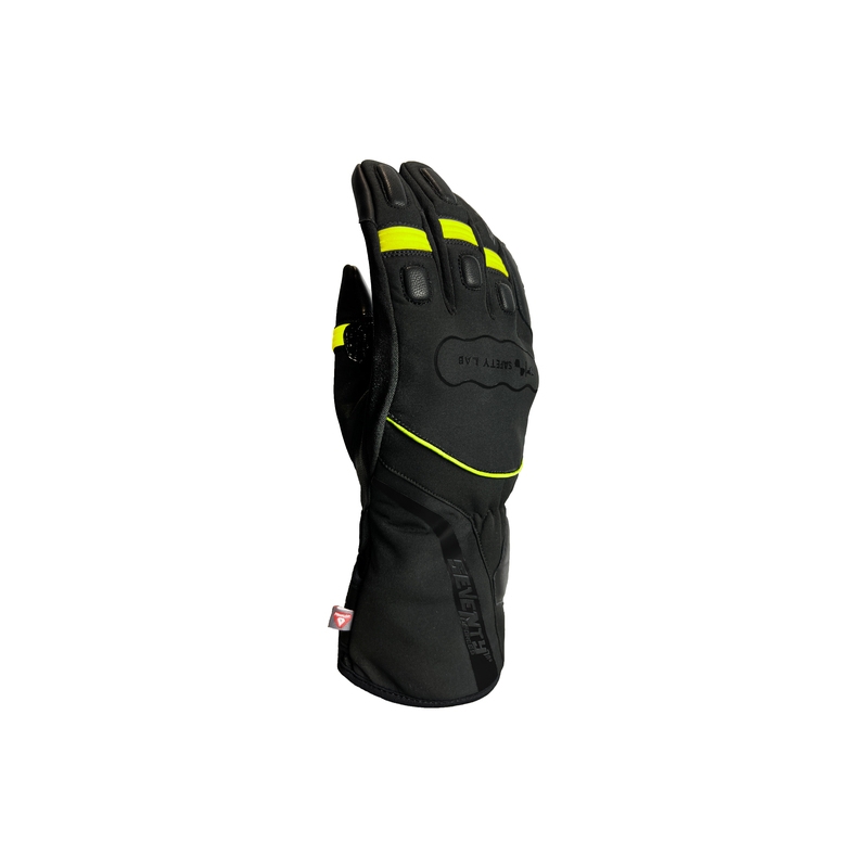 Guanti moto SEVENTY DEGREES SD-T7 nero-giallo fluo