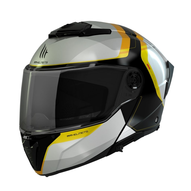 Casco moto MT ATOM 2 SV EMALLA B3 bianco-nero-giallo