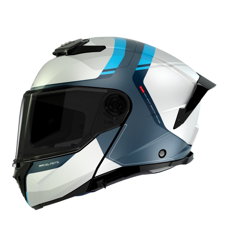 Casco moto MT ATOM 2 SV EMALLA C17 bianco-blu-turchese opaco