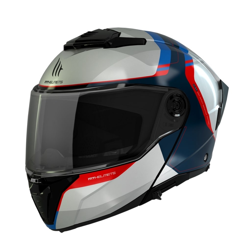 Casco moto MT ATOM 2 SV EMALLA C7 bianco-blu-rosso