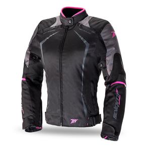 Giacca da motociclista donna SEVENTY DEGREES SD-JR49 nero-rosa