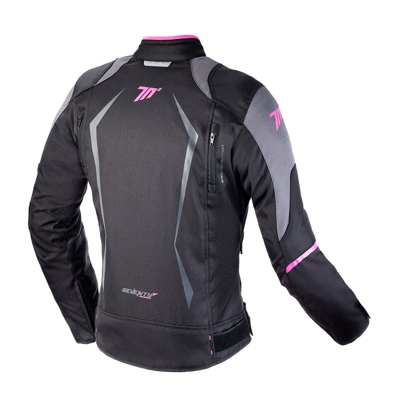 Giacca da motociclista donna SEVENTY DEGREES SD-JR49 nero-rosa