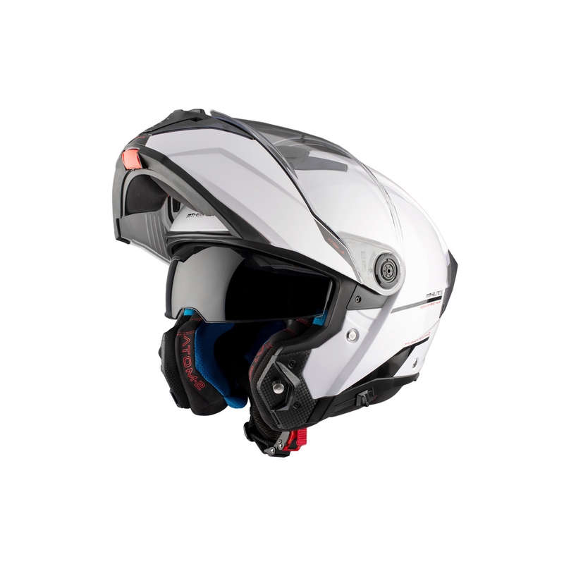MT ATOM 2 SV SOLID A0 casco moto bianco lucido