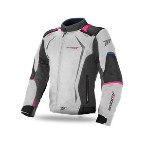 Giacca da motociclista donna SEVENTY DEGREES SD-JR49 grigio-blu-rosa