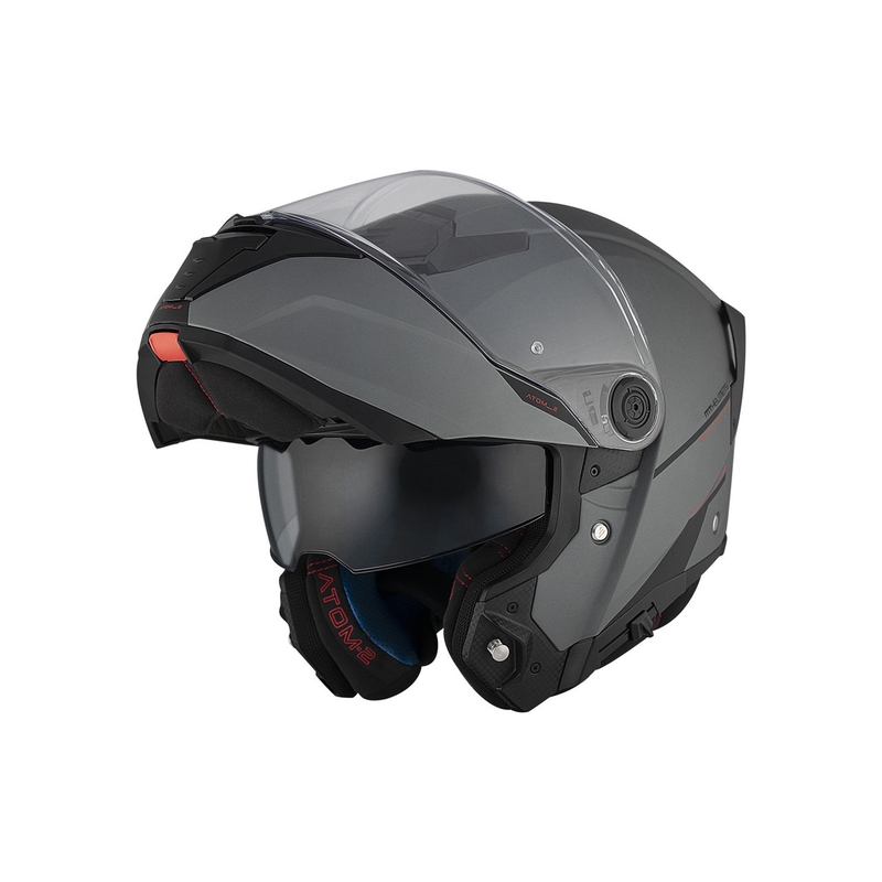 MT ATOM 2 SV SOLID A2 casco da moto grigio opaco