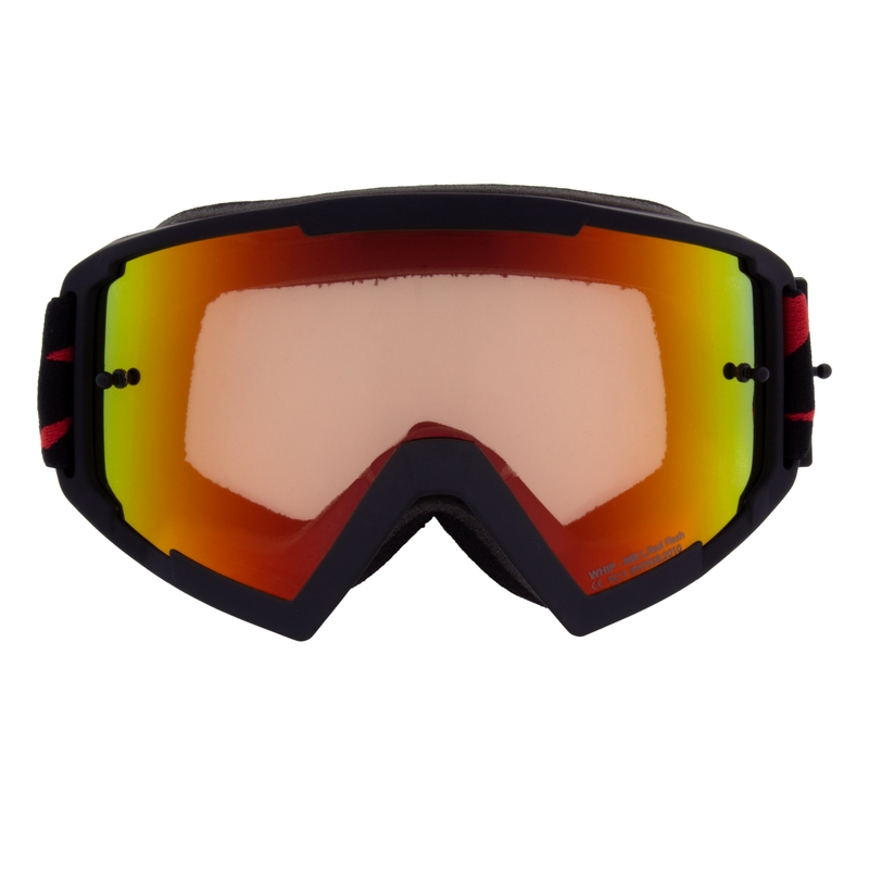 Occhiali da motocross Red Bull Spect WHIP neri con lenti giallo-rosse