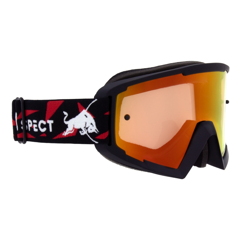 Occhiali da motocross Red Bull Spect WHIP neri con lenti giallo-rosse