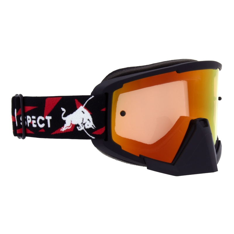 Occhiali da motocross Red Bull Spect WHIP neri con lenti giallo-rosse