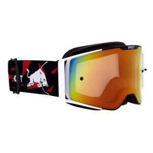 Occhiali da motocross Red Bull Spect TORP in bianco e nero con lenti rosse