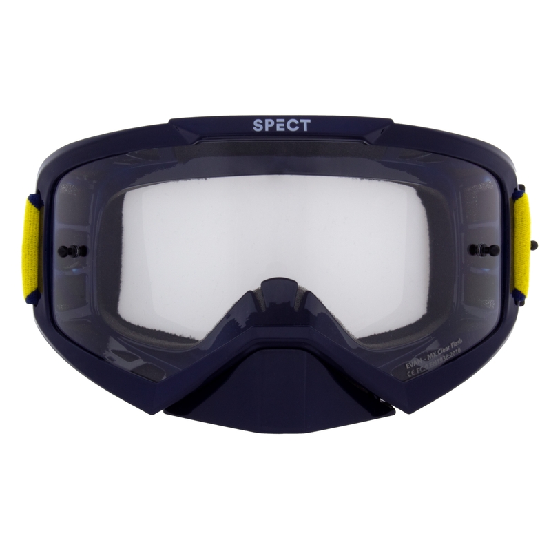 Occhiali da motocross Red Bull Spect EVAN blu con lenti trasparenti