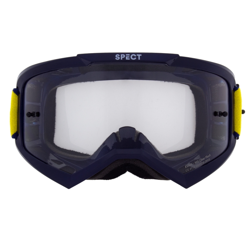 Occhiali da motocross Red Bull Spect EVAN blu con lenti trasparenti