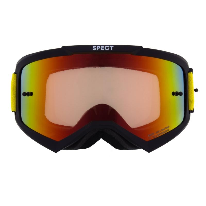 Occhiali da motocross Red Bull Spect EVAN neri con lenti giallo-rosse