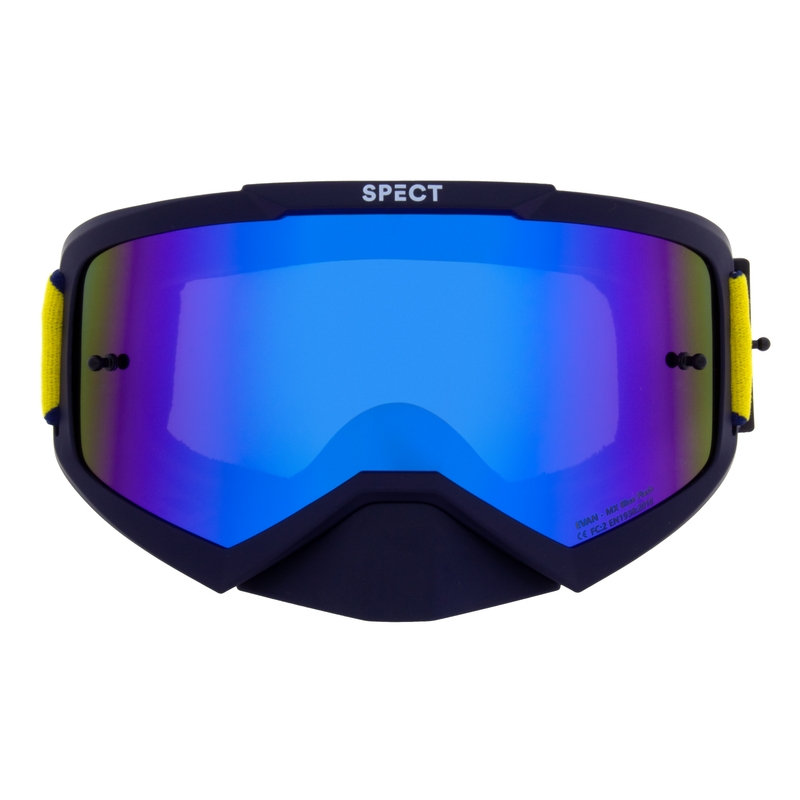 Occhiali da motocross Red Bull Spect EVAN blu scuro con lenti blu