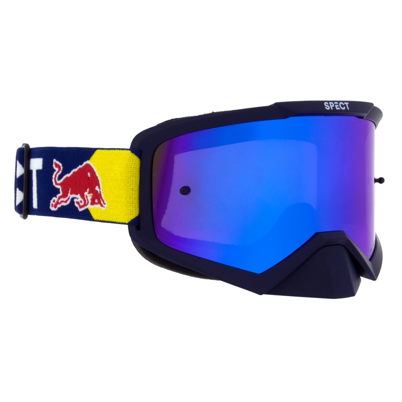 Occhiali da motocross Red Bull Spect EVAN blu scuro con lenti blu
