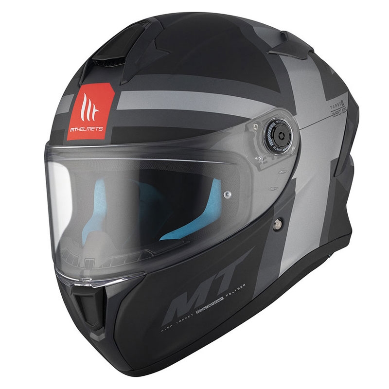 MT TARGO S BRITAIN C2 casco moto integrale nero-grigio opaco