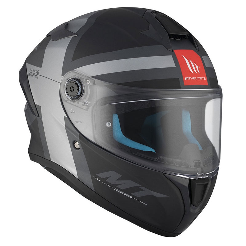 MT TARGO S BRITAIN C2 casco moto integrale nero-grigio opaco