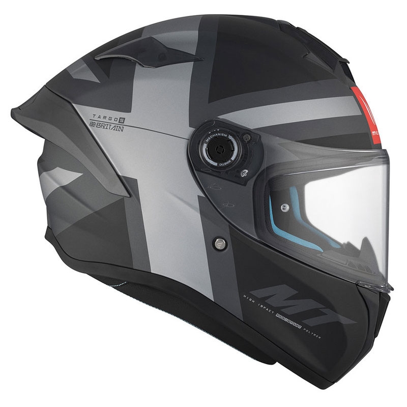 MT TARGO S BRITAIN C2 casco moto integrale nero-grigio opaco
