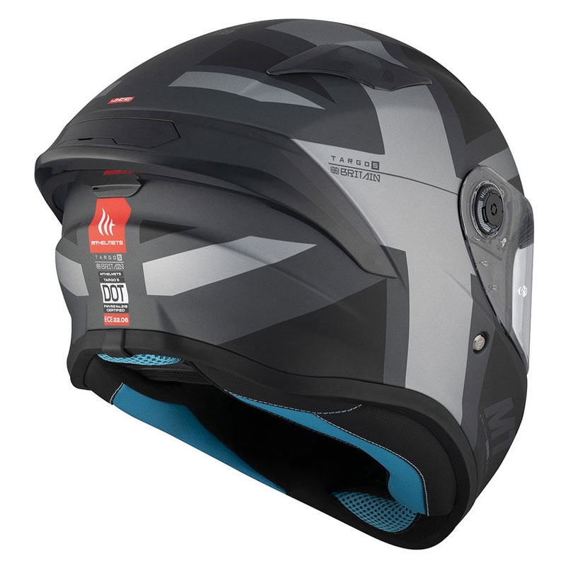 MT TARGO S BRITAIN C2 casco moto integrale nero-grigio opaco