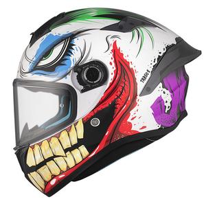 MT TARGO S JOKE A5 casco moto integrale bianco-nero-rosso
