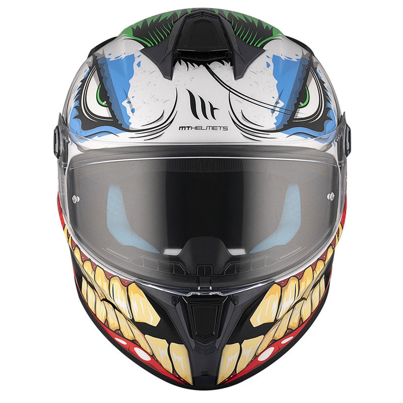MT TARGO S JOKE A5 casco moto integrale bianco-nero-rosso