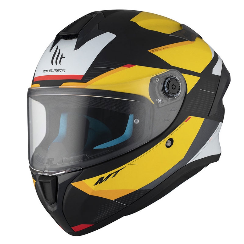 MT TARGO S KAY B3 casco moto integrale nero-bianco-giallo opaco
