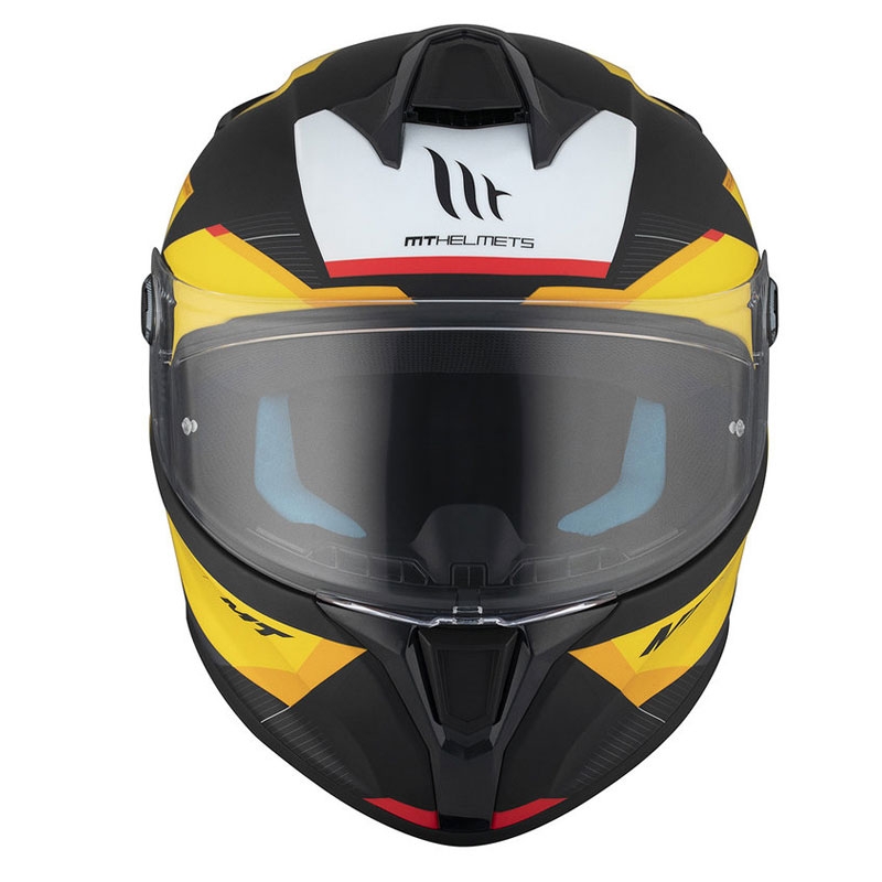 MT TARGO S KAY B3 casco moto integrale nero-bianco-giallo opaco