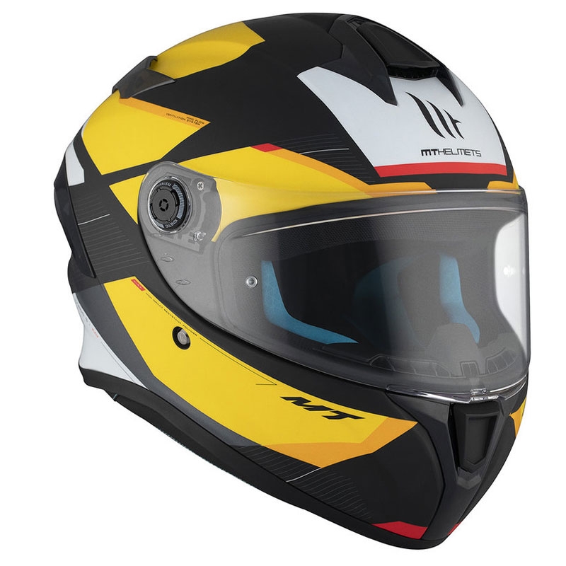 MT TARGO S KAY B3 casco moto integrale nero-bianco-giallo opaco