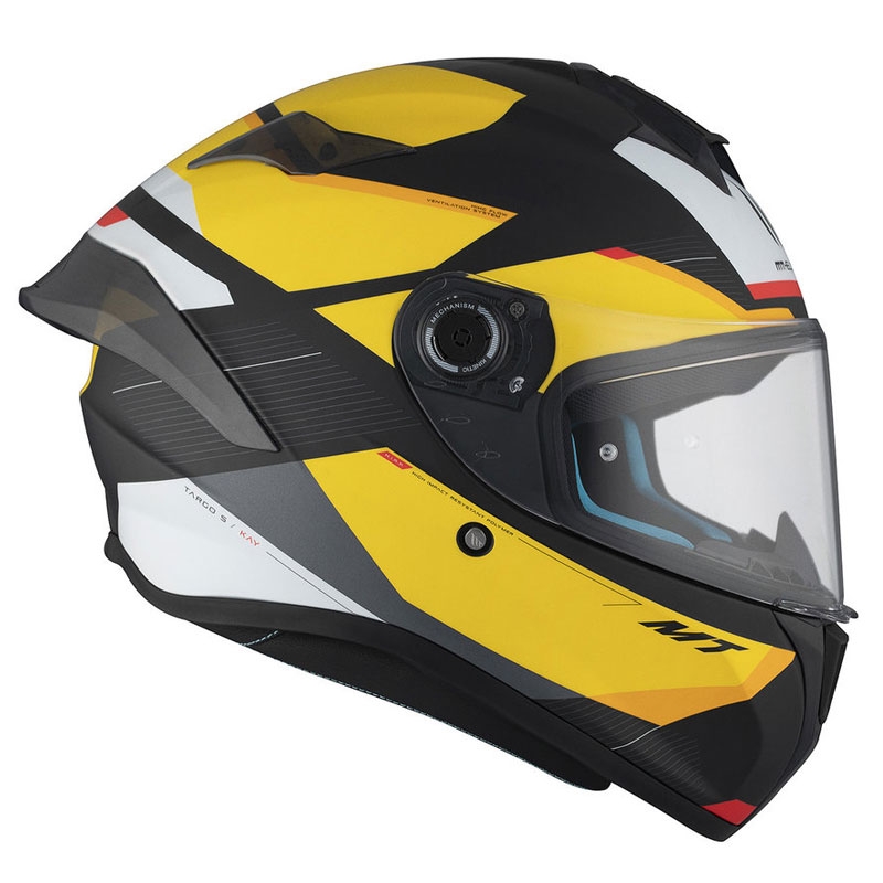 MT TARGO S KAY B3 casco moto integrale nero-bianco-giallo opaco