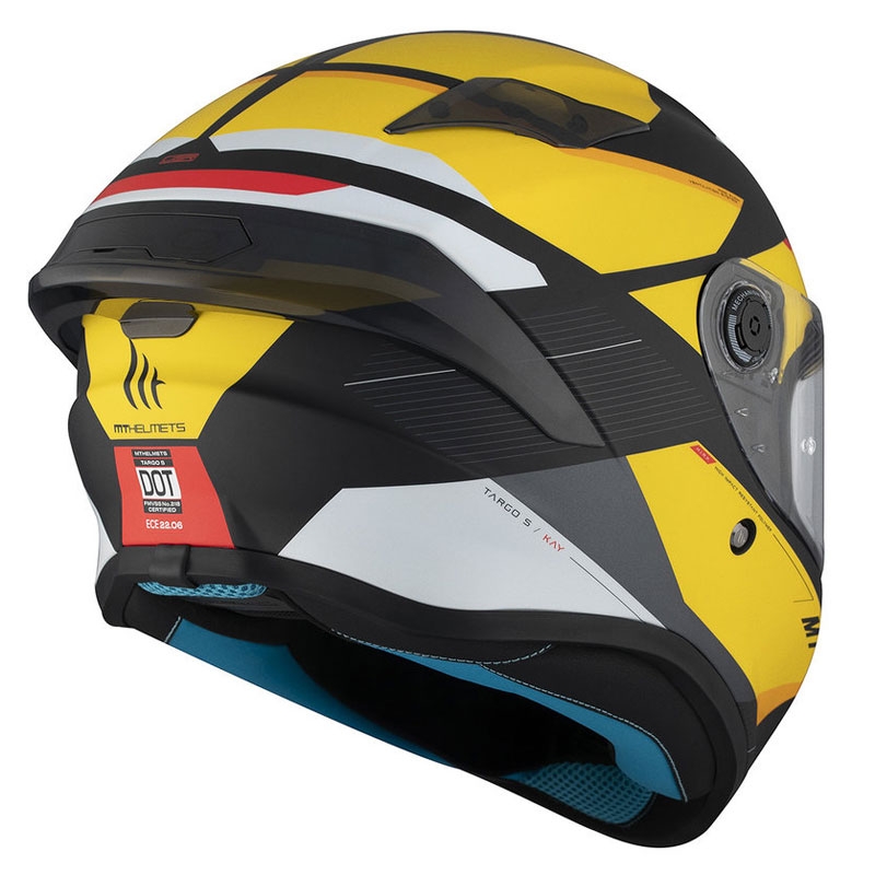 MT TARGO S KAY B3 casco moto integrale nero-bianco-giallo opaco