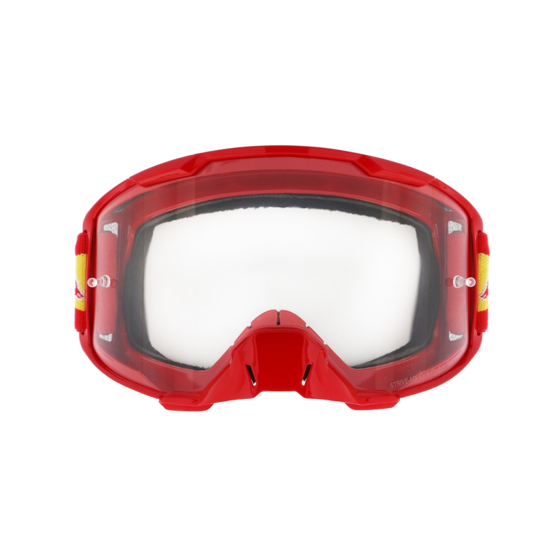 Occhiali da motocross Red Bull Spect STRIVE S rossi con lenti trasparenti