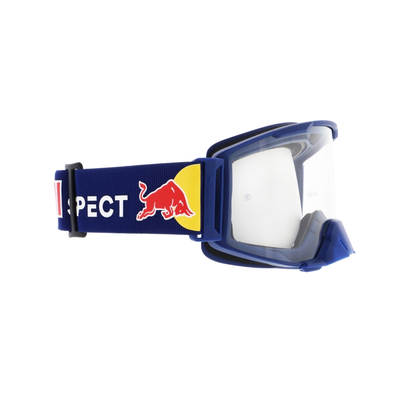 Occhiali da motocross Red Bull Spect STRIVE S blu scuro con lenti trasparenti