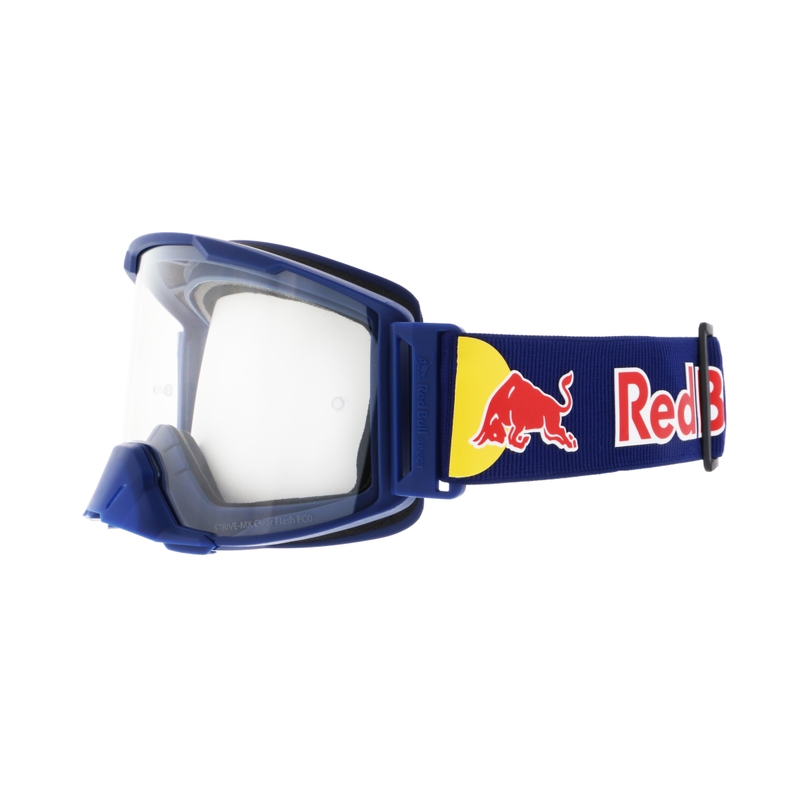 Occhiali da motocross Red Bull Spect STRIVE S blu scuro con lenti trasparenti