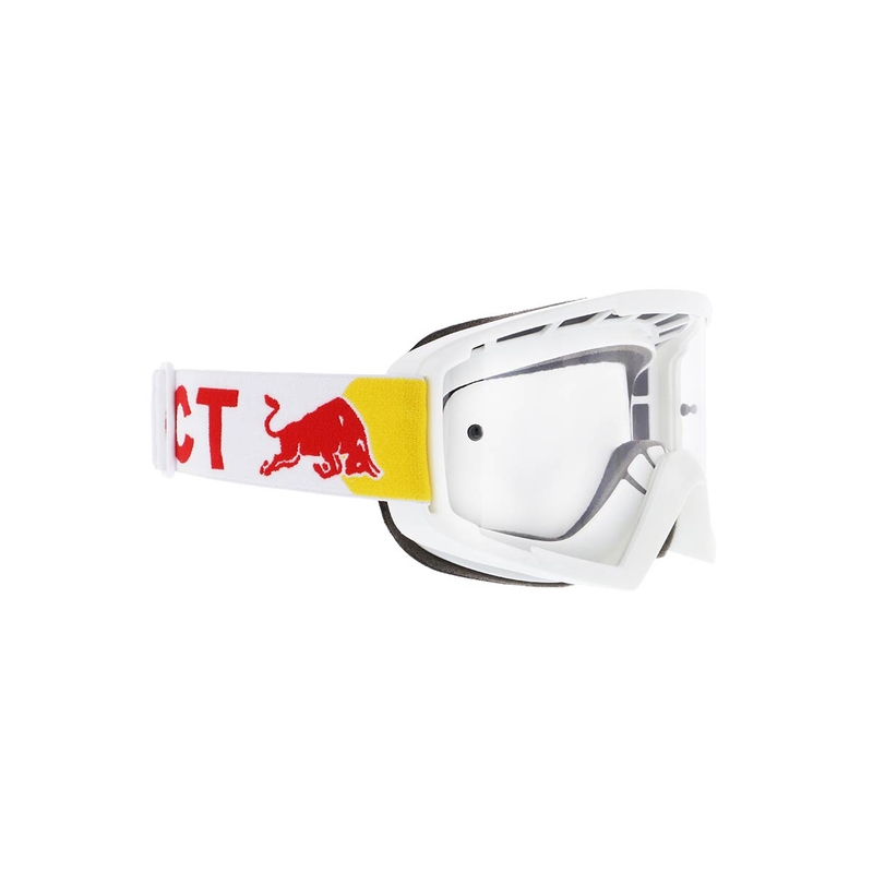 Occhiali da motocross Red Bull Spect WHIP bianchi con lenti trasparenti