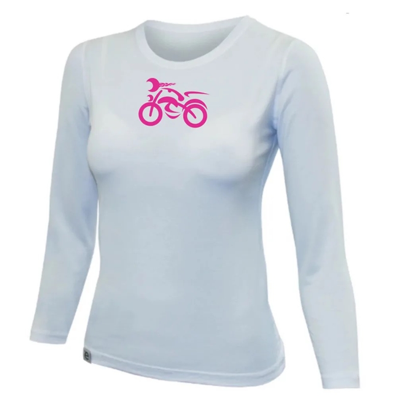 T-shirt da donna nanosilver® MOTOLADY bianca - manica lunga