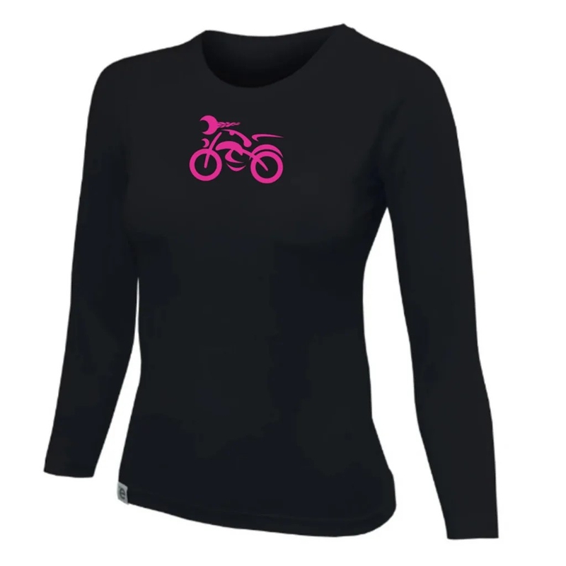 T-shirt da donna nanosilver® MOTOLADY nera - manica lunga
