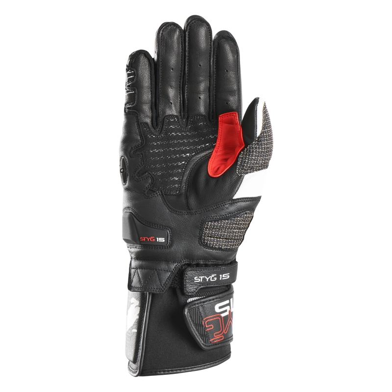 Guanti da moto Furygan STYG 15 nero-bianco-rosso