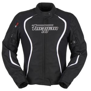 Giacca da moto da donna Furygan Odessa bianca e nera