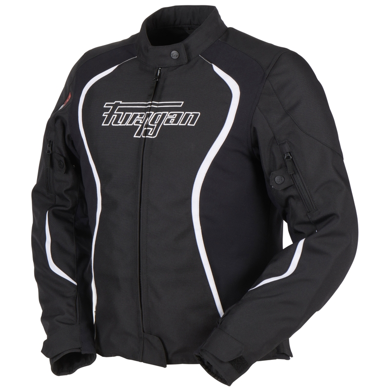 Giacca da moto da donna Furygan Odessa bianca e nera